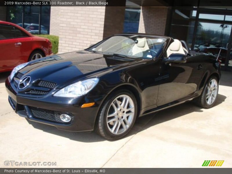 Black / Black/Beige 2009 Mercedes-Benz SLK 300 Roadster