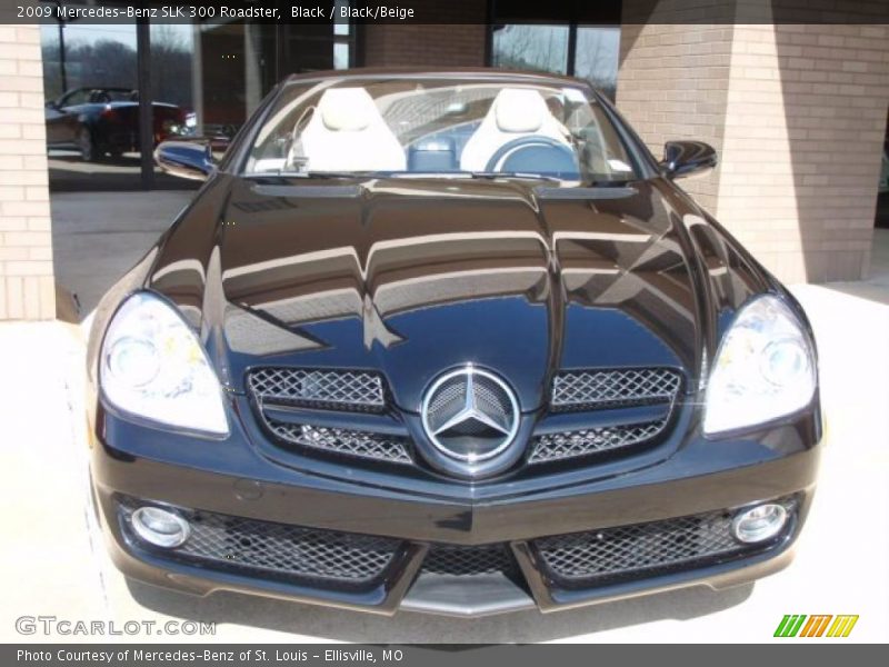 Black / Black/Beige 2009 Mercedes-Benz SLK 300 Roadster