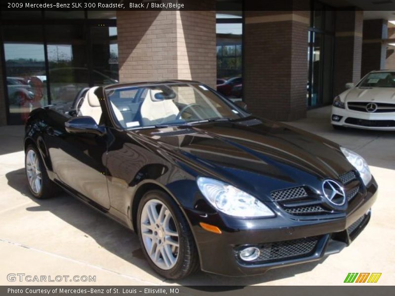 Black / Black/Beige 2009 Mercedes-Benz SLK 300 Roadster