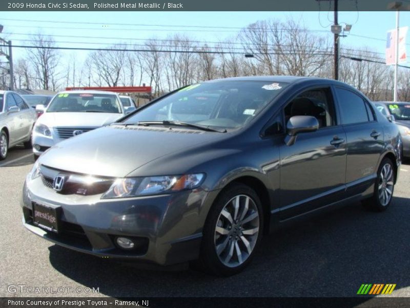 Polished Metal Metallic / Black 2009 Honda Civic Si Sedan