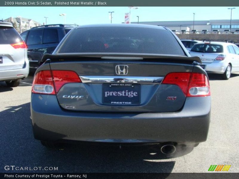 Polished Metal Metallic / Black 2009 Honda Civic Si Sedan