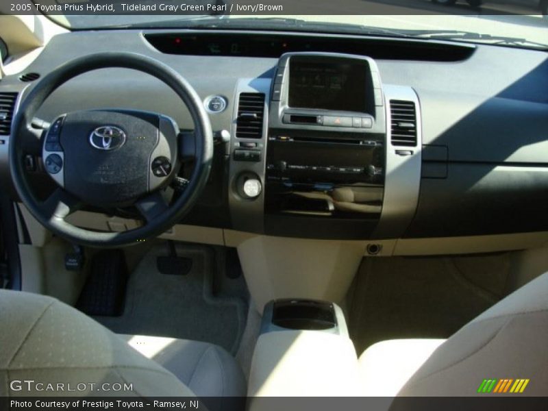 Tideland Gray Green Pearl / Ivory/Brown 2005 Toyota Prius Hybrid
