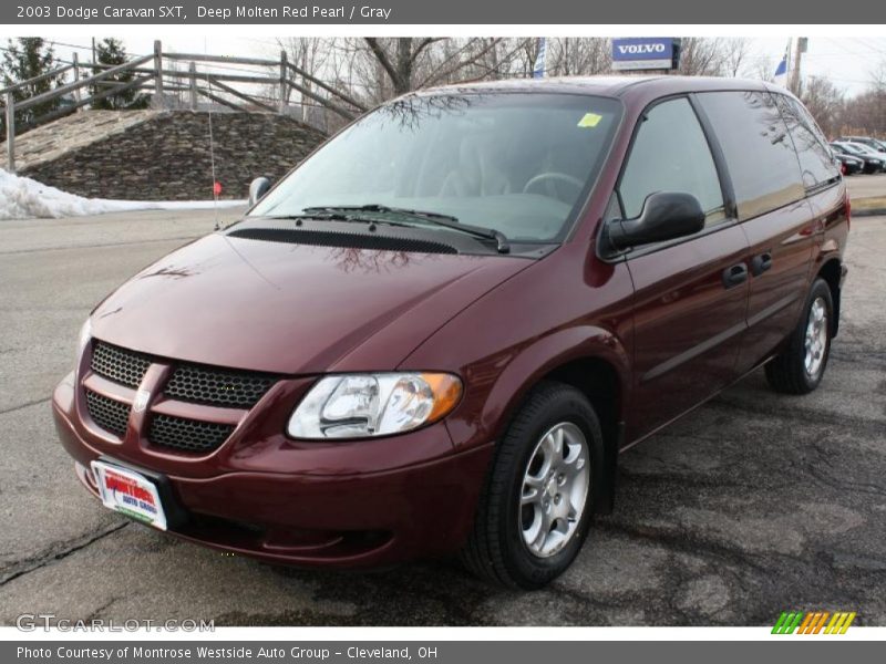 Deep Molten Red Pearl / Gray 2003 Dodge Caravan SXT