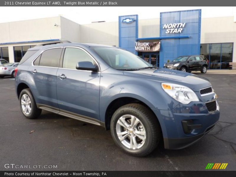 Twilight Blue Metallic / Jet Black 2011 Chevrolet Equinox LT AWD