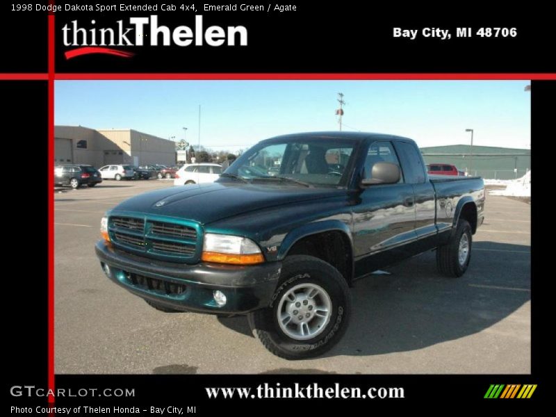 Emerald Green / Agate 1998 Dodge Dakota Sport Extended Cab 4x4