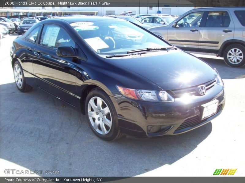 Nighthawk Black Pearl / Gray 2008 Honda Civic LX Coupe