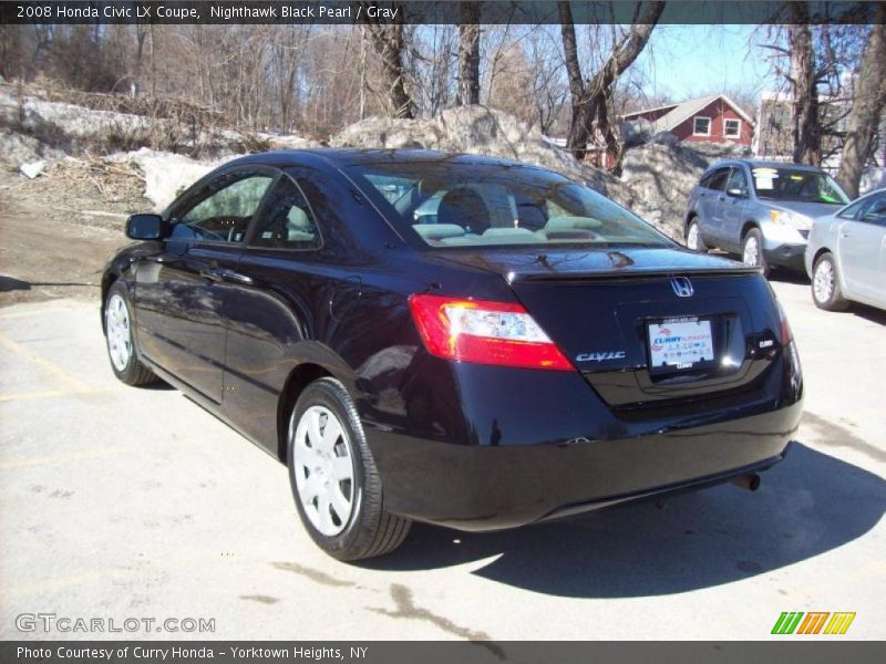 Nighthawk Black Pearl / Gray 2008 Honda Civic LX Coupe