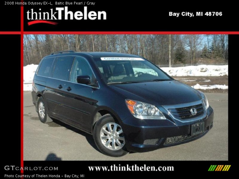 Baltic Blue Pearl / Gray 2008 Honda Odyssey EX-L
