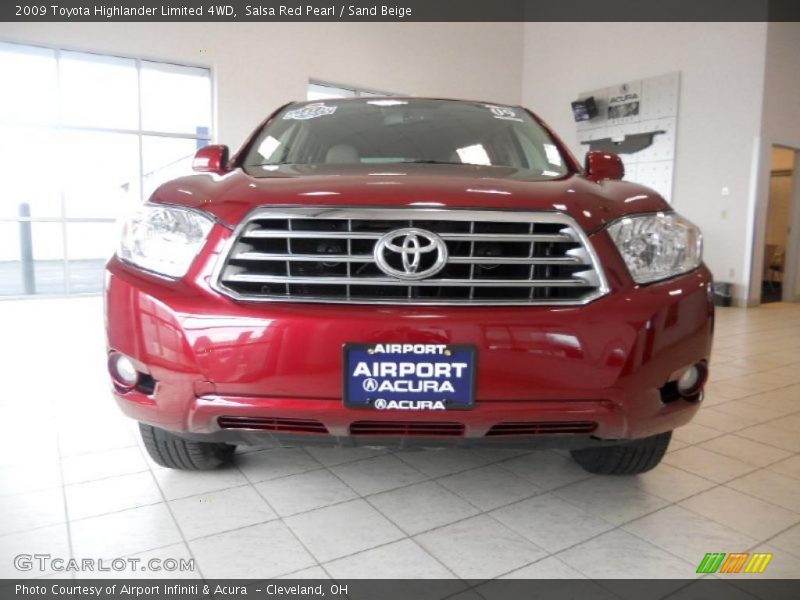 Salsa Red Pearl / Sand Beige 2009 Toyota Highlander Limited 4WD