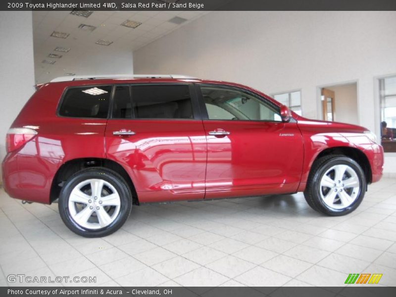 Salsa Red Pearl / Sand Beige 2009 Toyota Highlander Limited 4WD