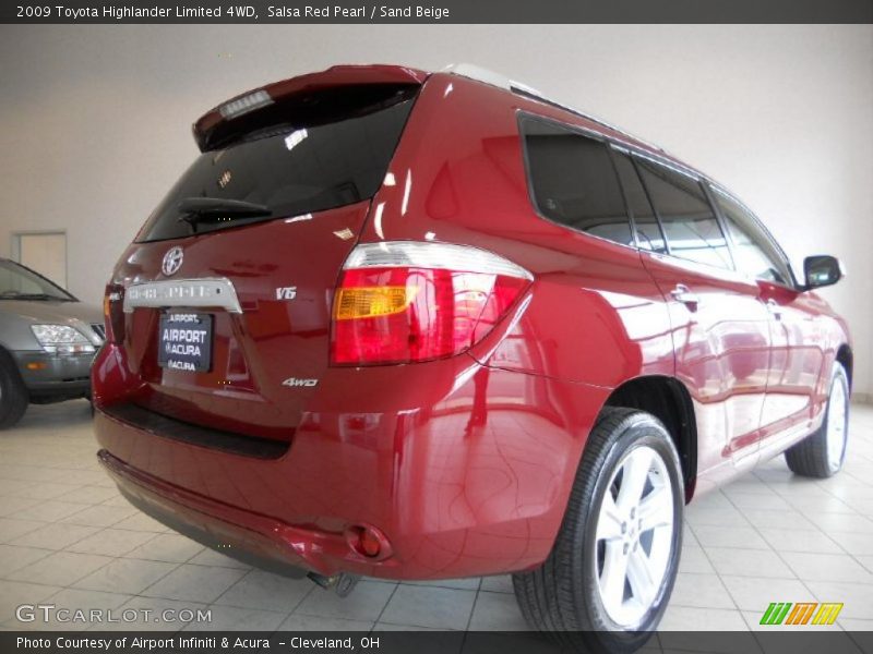Salsa Red Pearl / Sand Beige 2009 Toyota Highlander Limited 4WD