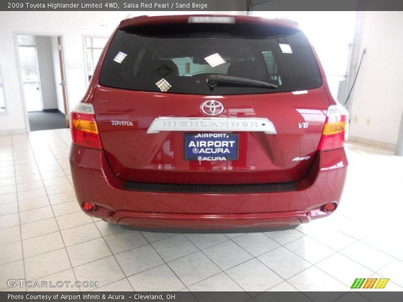 Salsa Red Pearl / Sand Beige 2009 Toyota Highlander Limited 4WD