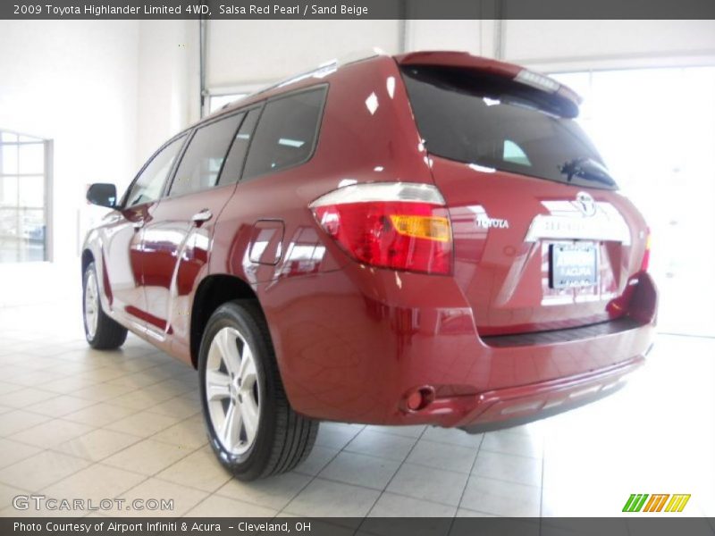Salsa Red Pearl / Sand Beige 2009 Toyota Highlander Limited 4WD