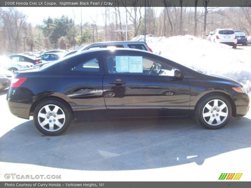 Nighthawk Black Pearl / Gray 2008 Honda Civic LX Coupe