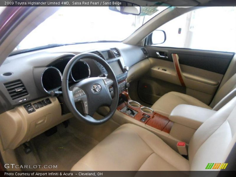 Salsa Red Pearl / Sand Beige 2009 Toyota Highlander Limited 4WD