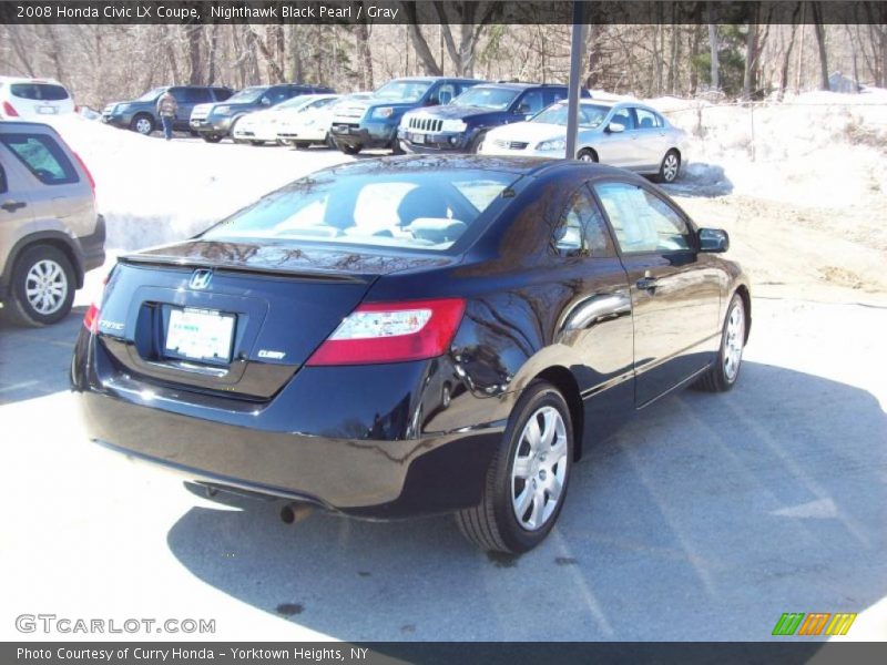Nighthawk Black Pearl / Gray 2008 Honda Civic LX Coupe
