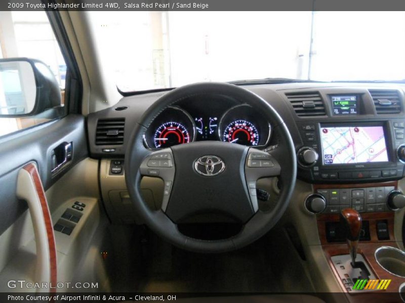 Salsa Red Pearl / Sand Beige 2009 Toyota Highlander Limited 4WD