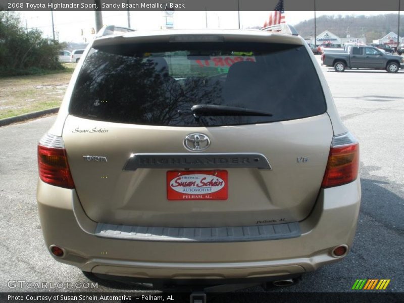 Sandy Beach Metallic / Black 2008 Toyota Highlander Sport