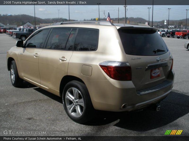 Sandy Beach Metallic / Black 2008 Toyota Highlander Sport