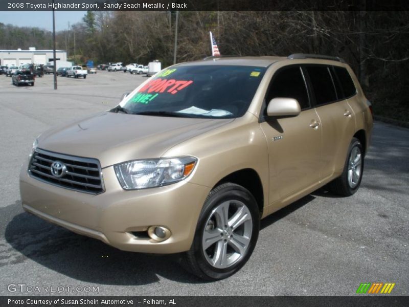 Sandy Beach Metallic / Black 2008 Toyota Highlander Sport