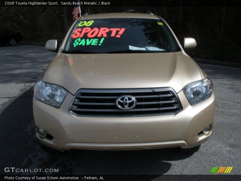 Sandy Beach Metallic / Black 2008 Toyota Highlander Sport