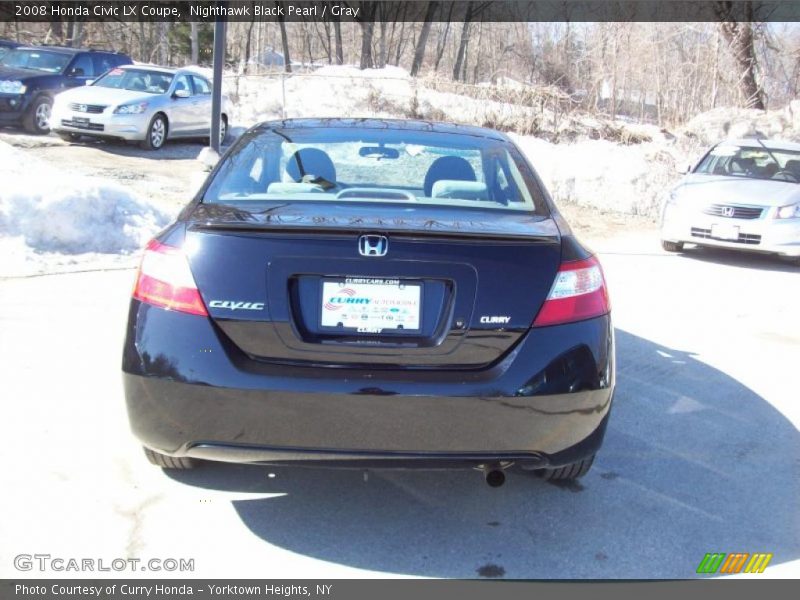 Nighthawk Black Pearl / Gray 2008 Honda Civic LX Coupe