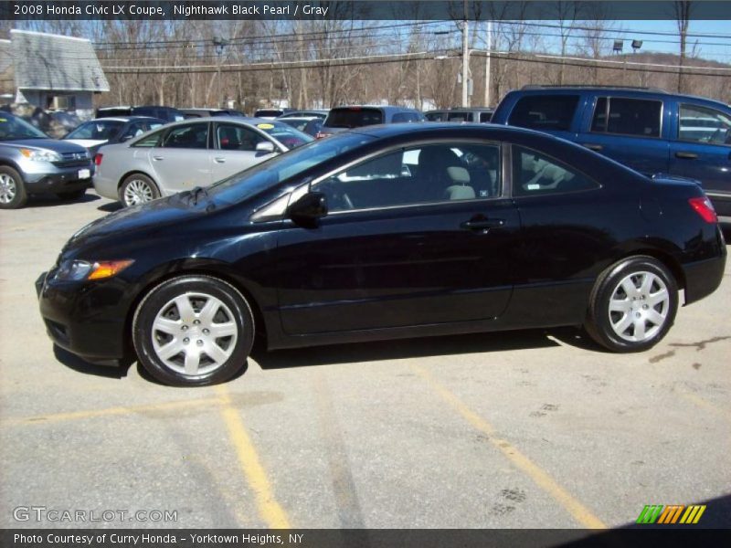 Nighthawk Black Pearl / Gray 2008 Honda Civic LX Coupe