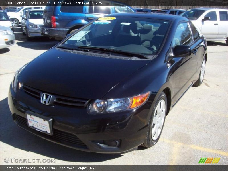 Nighthawk Black Pearl / Gray 2008 Honda Civic LX Coupe