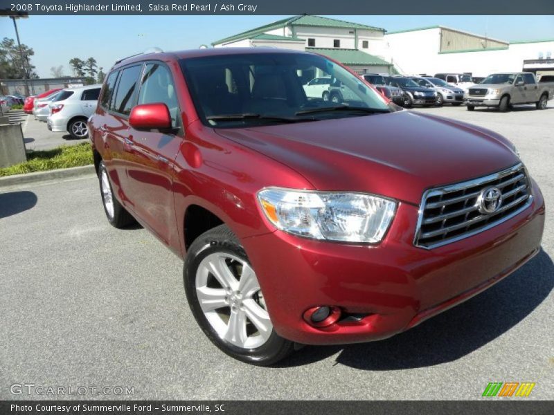 Salsa Red Pearl / Ash Gray 2008 Toyota Highlander Limited