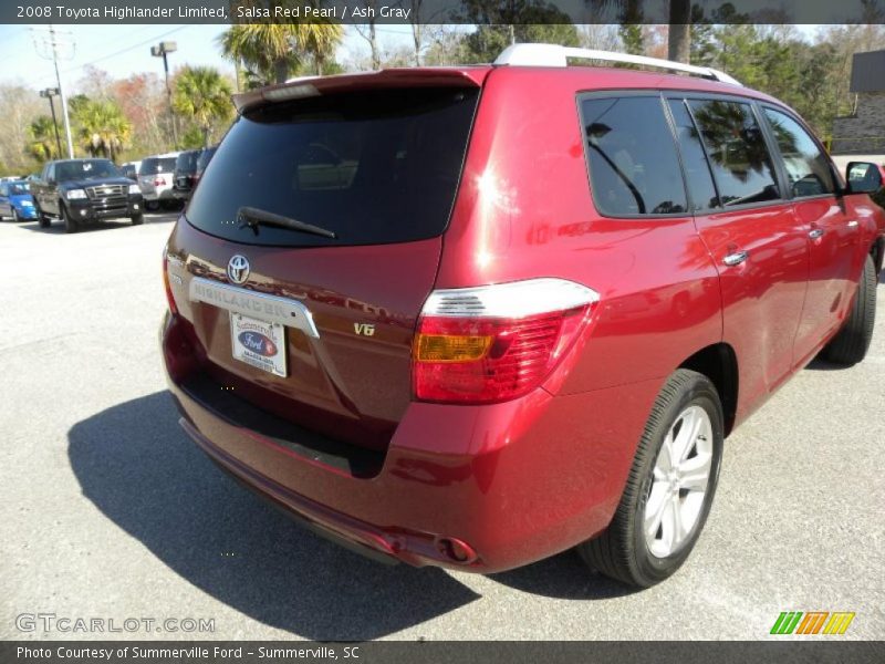 Salsa Red Pearl / Ash Gray 2008 Toyota Highlander Limited