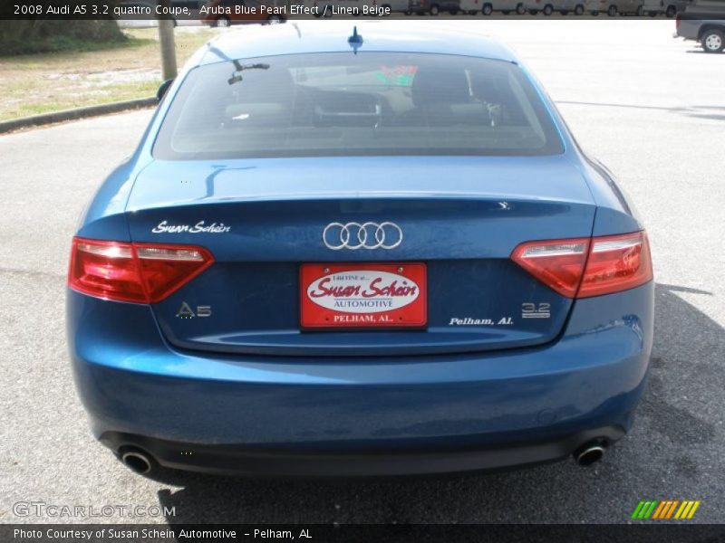 Aruba Blue Pearl Effect / Linen Beige 2008 Audi A5 3.2 quattro Coupe