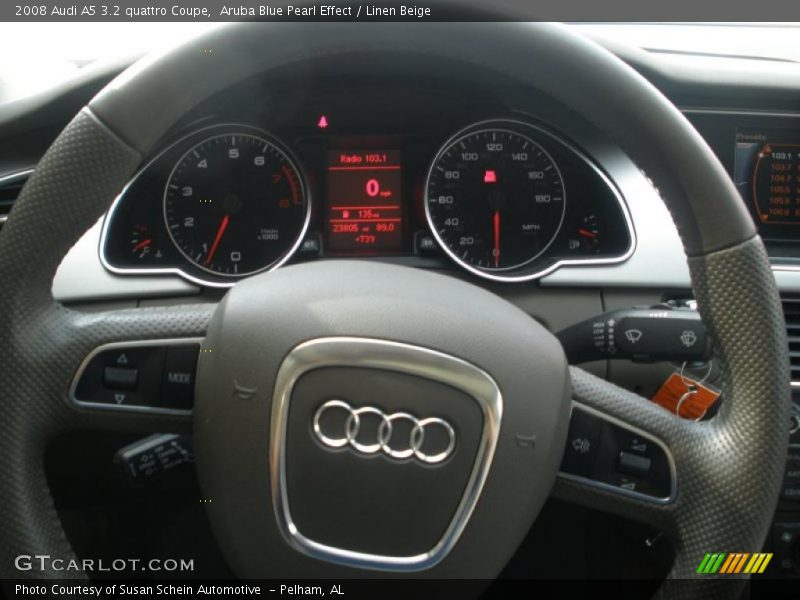 Aruba Blue Pearl Effect / Linen Beige 2008 Audi A5 3.2 quattro Coupe