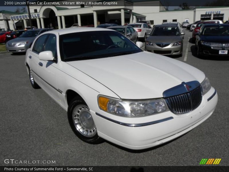 Vibrant White / Medium Graphite 2000 Lincoln Town Car Executive