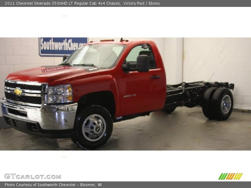 Victory Red / Ebony 2011 Chevrolet Silverado 3500HD LT Regular Cab 4x4 Chassis