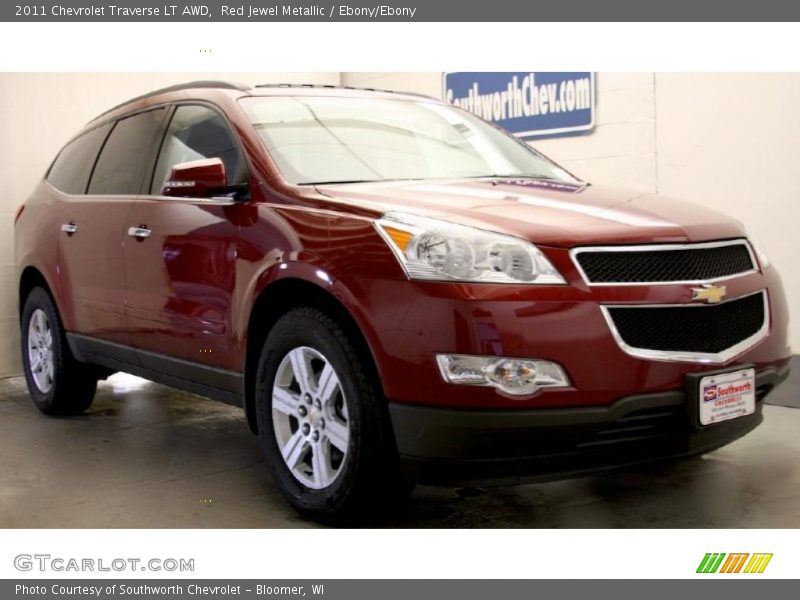 Red Jewel Metallic / Ebony/Ebony 2011 Chevrolet Traverse LT AWD