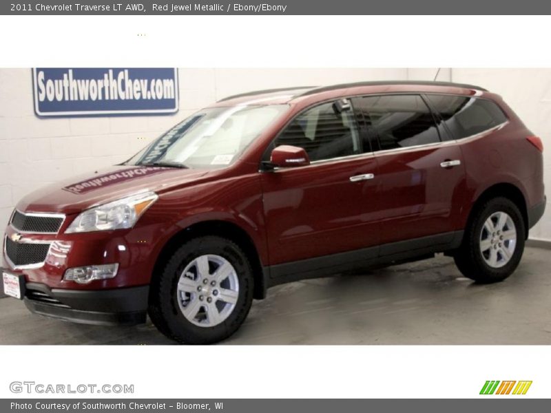 Red Jewel Metallic / Ebony/Ebony 2011 Chevrolet Traverse LT AWD