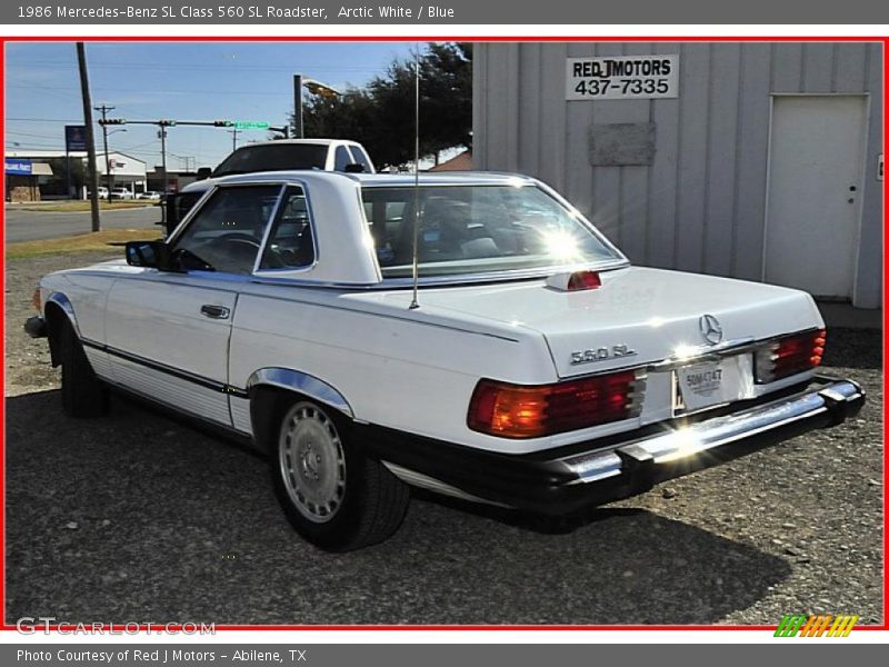 Arctic White / Blue 1986 Mercedes-Benz SL Class 560 SL Roadster