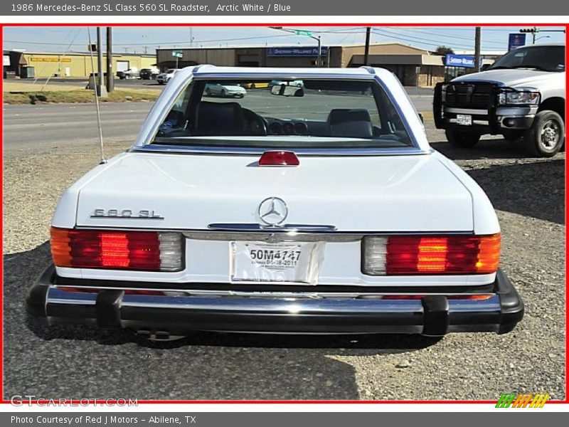 Arctic White / Blue 1986 Mercedes-Benz SL Class 560 SL Roadster