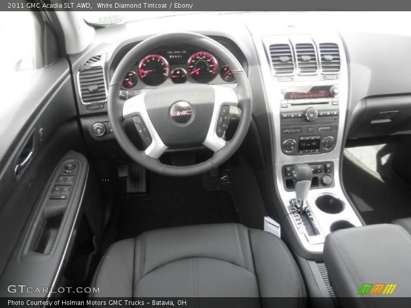 White Diamond Tintcoat / Ebony 2011 GMC Acadia SLT AWD