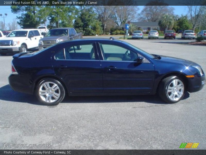 Dark Blue Ink Metallic / Camel 2008 Ford Fusion SEL V6 AWD