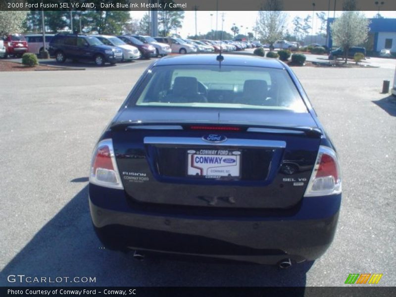 Dark Blue Ink Metallic / Camel 2008 Ford Fusion SEL V6 AWD