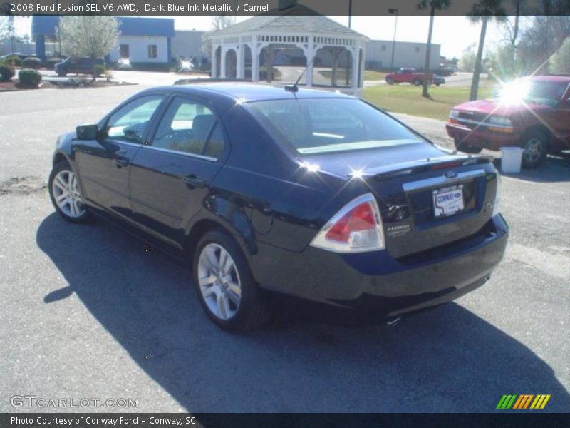 Dark Blue Ink Metallic / Camel 2008 Ford Fusion SEL V6 AWD