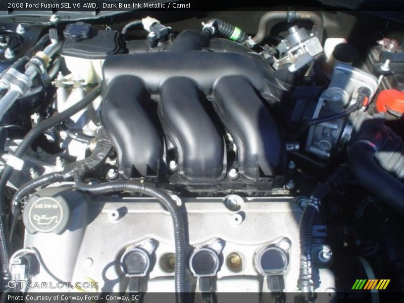 Dark Blue Ink Metallic / Camel 2008 Ford Fusion SEL V6 AWD