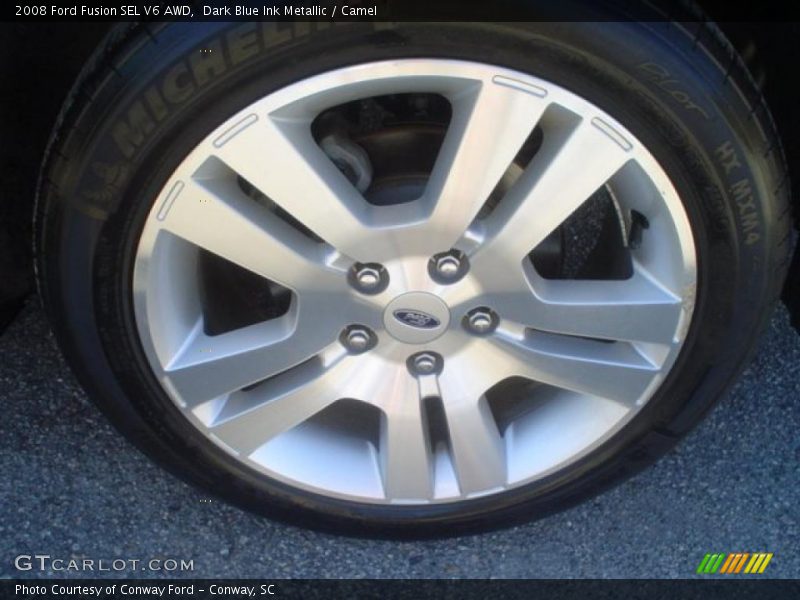 Dark Blue Ink Metallic / Camel 2008 Ford Fusion SEL V6 AWD