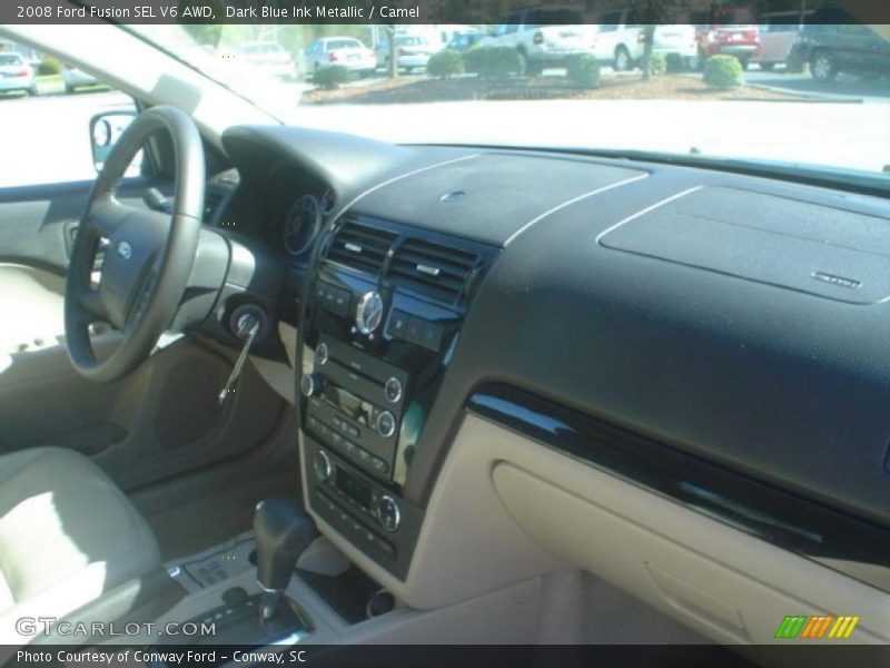 Dark Blue Ink Metallic / Camel 2008 Ford Fusion SEL V6 AWD