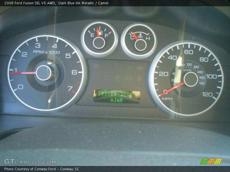 Dark Blue Ink Metallic / Camel 2008 Ford Fusion SEL V6 AWD