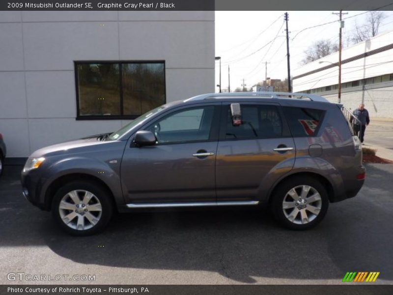 Graphite Gray Pearl / Black 2009 Mitsubishi Outlander SE