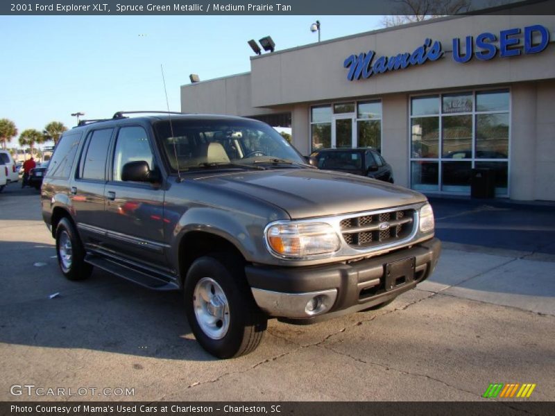 Spruce Green Metallic / Medium Prairie Tan 2001 Ford Explorer XLT