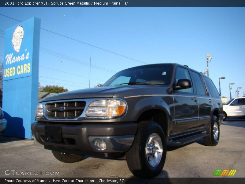 Spruce Green Metallic / Medium Prairie Tan 2001 Ford Explorer XLT