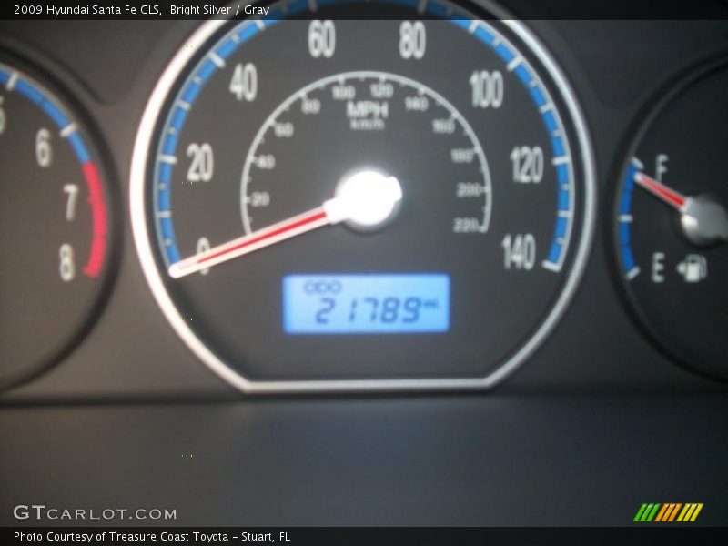 Bright Silver / Gray 2009 Hyundai Santa Fe GLS